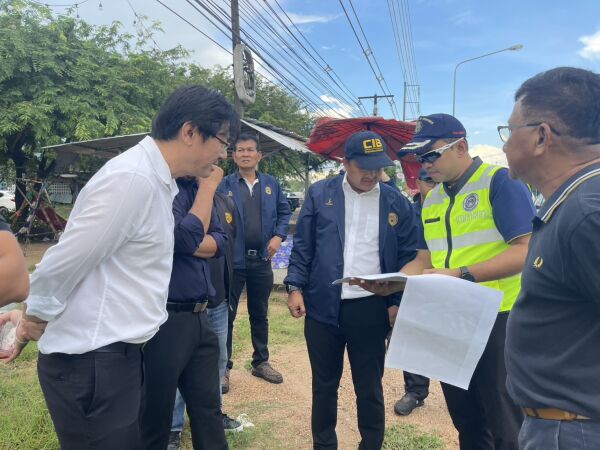 คณะตรวจเยี่ยม และติดตามการแก้ไขปัญหาน้ำท่วม ในพื้นที่แขวงทางหลวงระยอง